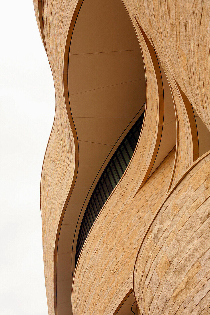 Detail of the facade of the National Museum of the American Indian, The National Mall, Washington DC, America, USA