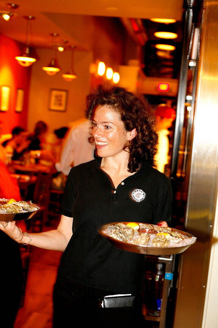 Waitress in Hanks Oyster Bar, Washington DC, United States, USA