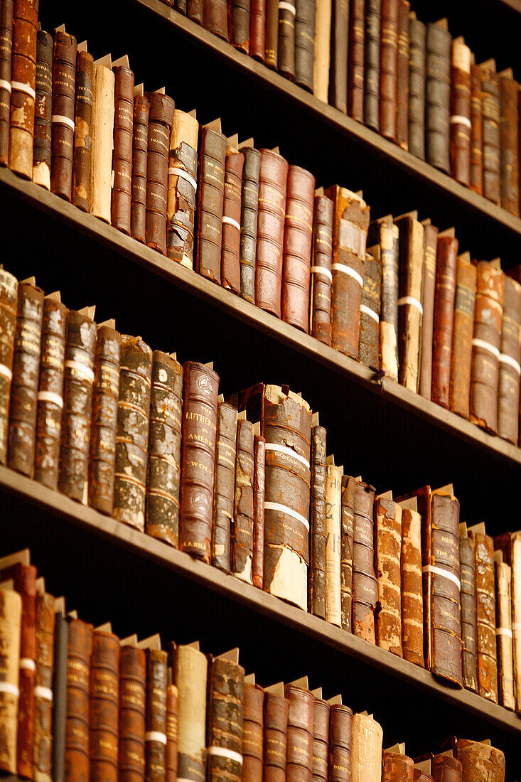 Books in the library in the Scottish Rite Temple, Washington DC, America, USA