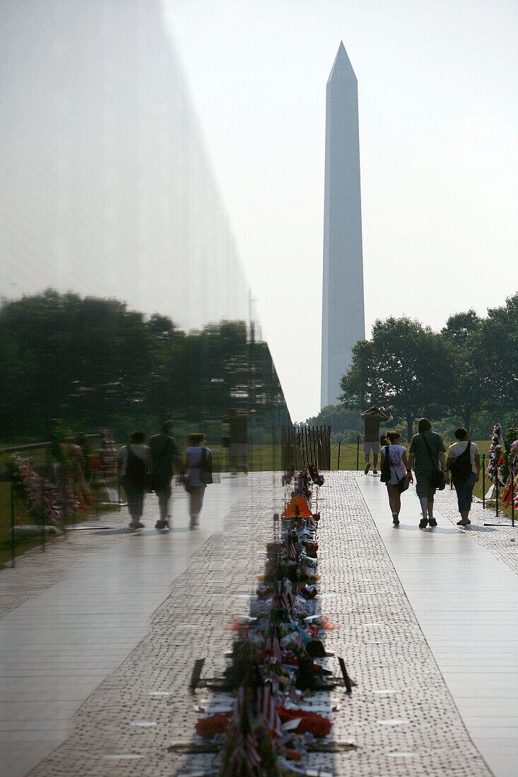 People at the Vietnam Veterans Memorial, Washington DC, United States, USA