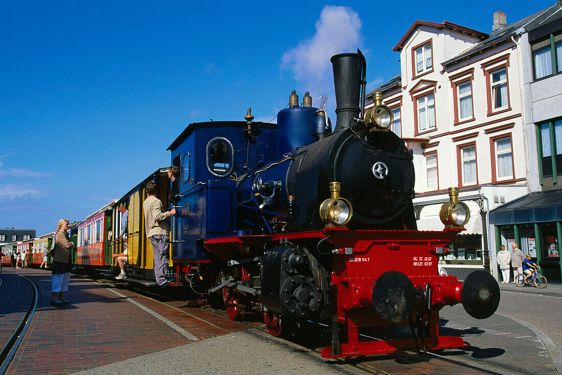 Train on the island, Borkum, East Frisia, Germany