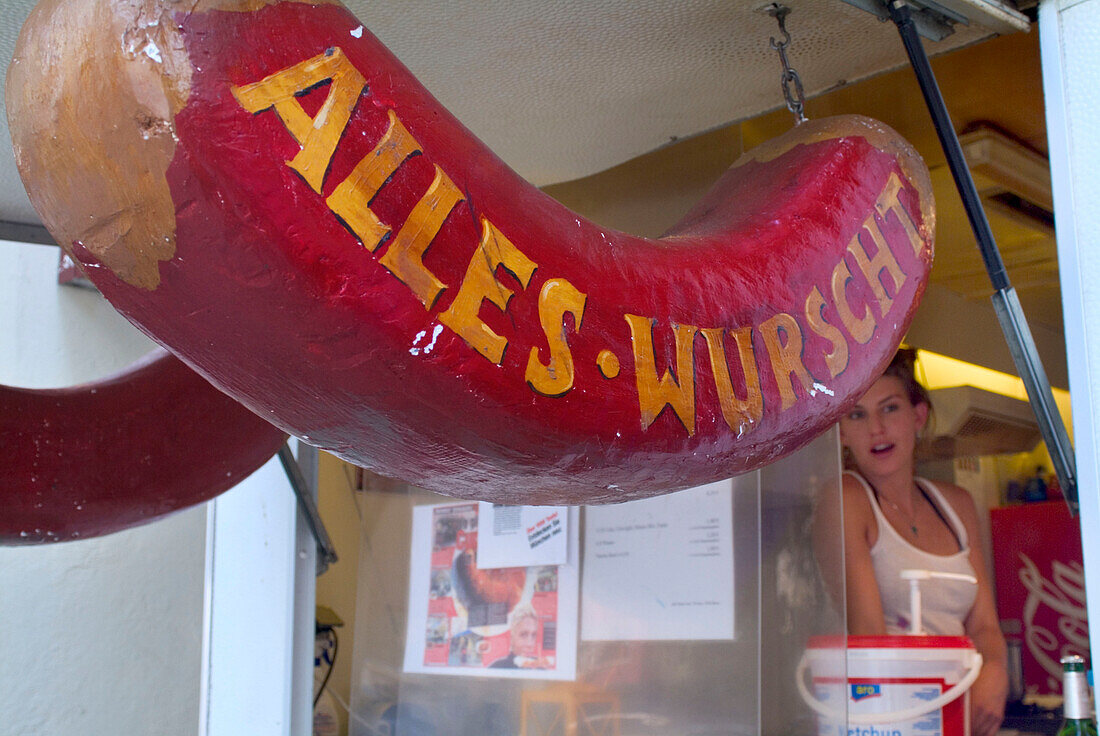 Sausage Kiosk, Schwabing, Münchner Freiheit, Munich, Bavaria, Germany