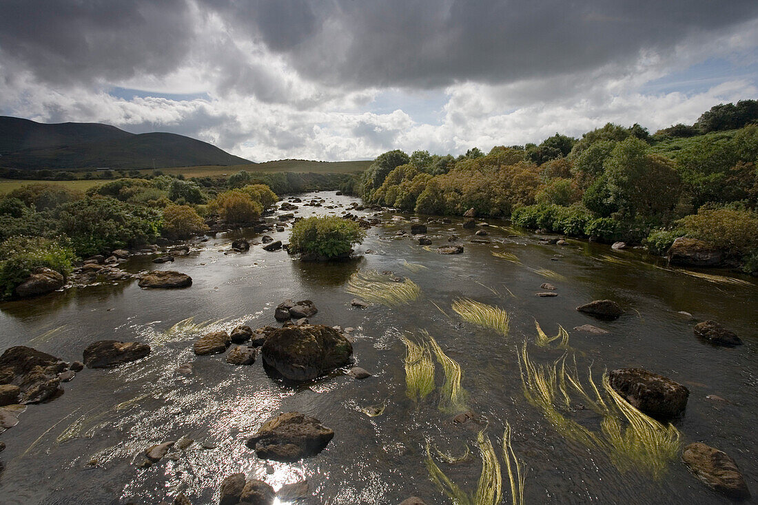 Fluss in der Nähe des Lake Caragh, Ring of Kerry, Irland, Europa