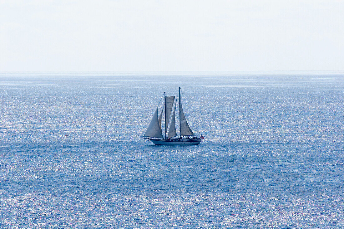 Sailing ship on the sea, Majorca, Balearic Islands, Spain, Europe