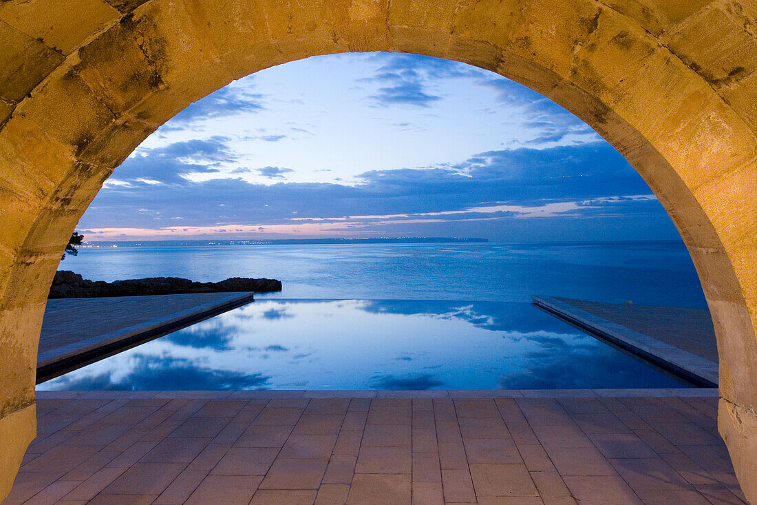 Hotel Maricel, pool, sunrise, Palma, Majorca, Spain