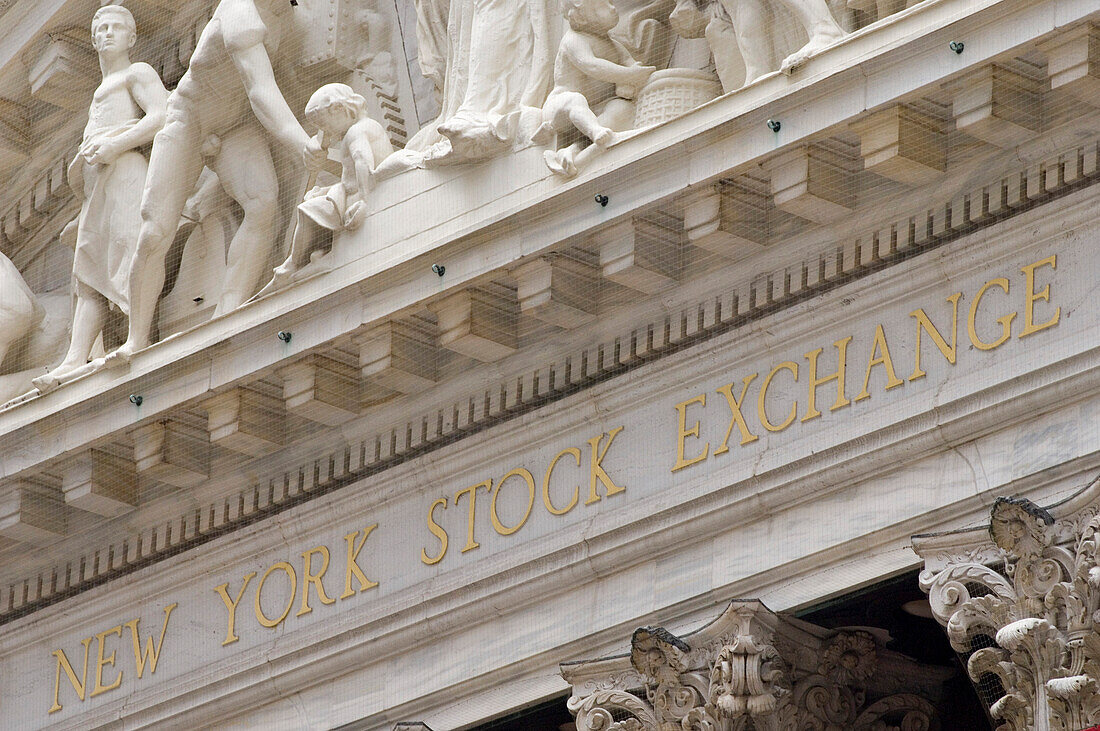 Stock Exchange building, detail, Manhattan, New York, USA