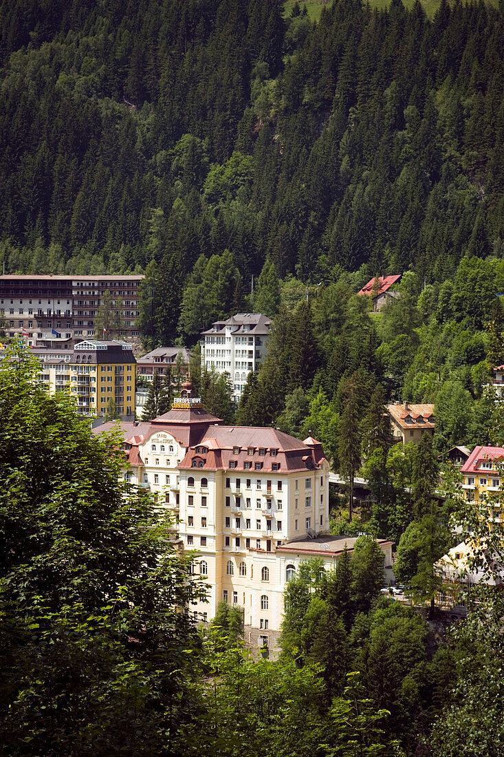 View to Grand Hotel de l'Europe, the casino, Bad Gastein, Gastein Valley, Salzburg, Austria