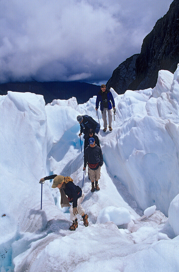 Alpinists on Franz Josef Glacier, New Zealand