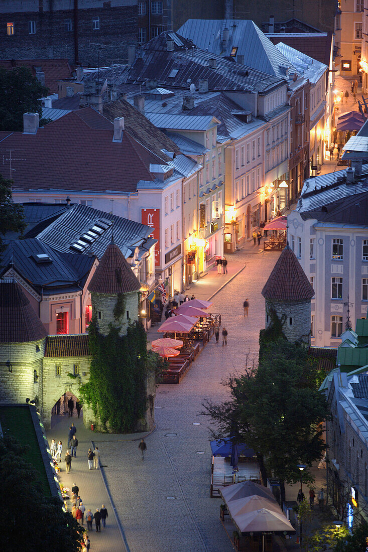 Viru Gate and street, Tallinn, Estonia