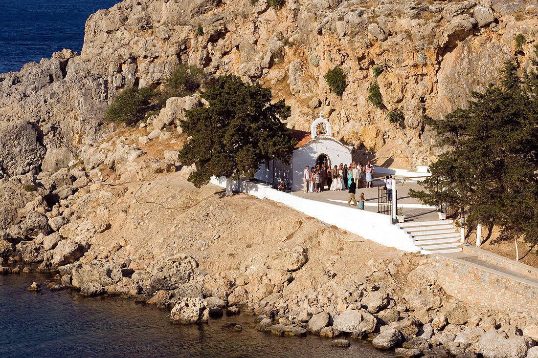 Wedding at Saint Paul's Chapel, Saint Paul's Bay (Agios Pavlos), Lindos, Rhodes, Greece