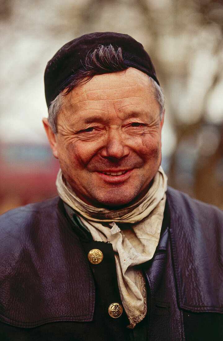 Portrait of a chimney sweep, Eschenlohe, Upper Bavaria, Bavaria, Germany, Europe