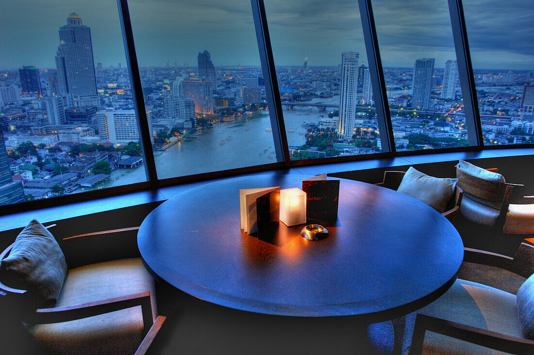 Ausblick aus dem Millenium Hilton, Bangkok, Krung Thep, Thailand, Asien
