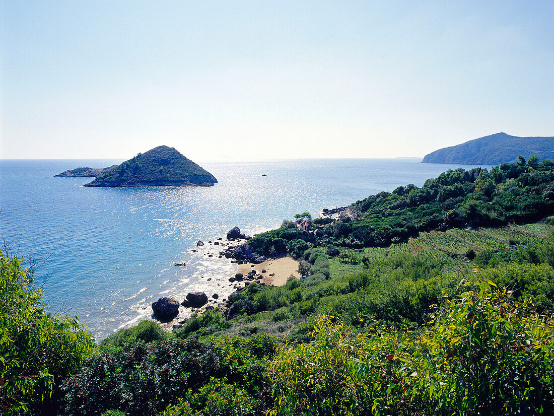 Strand von L'Islotto in der nähe von Porto Èrcole, Monte Argentartio, Toskana, Italien