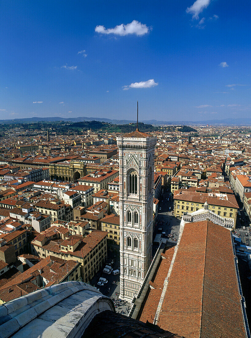 View from the cupola of the dome, Campanile, Duomo Santa Maria del Fiore, Florence, Tuscany, Italy