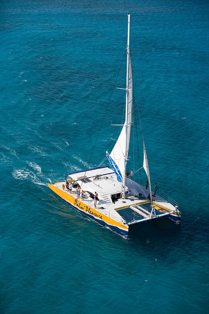 Aerial Photo of Palm Pleasure Catamaran, Aruba, Dutch Caribbean