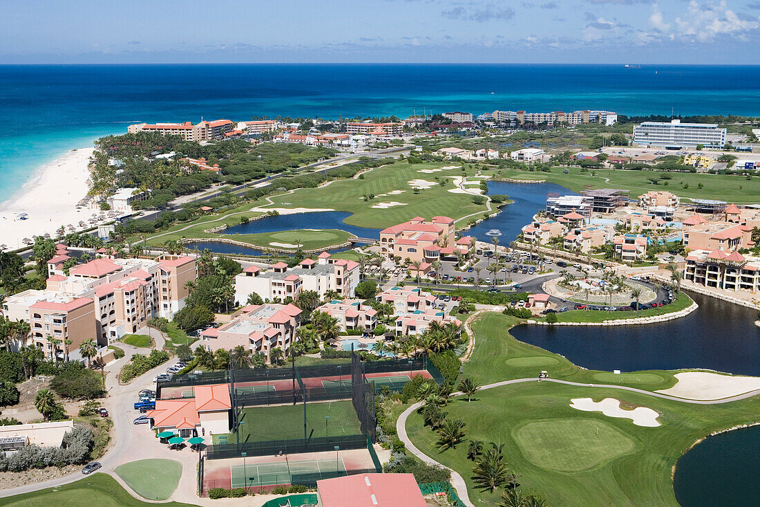 Luftaufnahme vom The Links Golf Club, Aruba, ABC-Inseln, Niederländische Antillen, Karibik