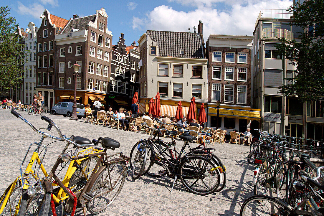 Amsterdam, Jordan Viertel, Brücke, Café, Fahrräder