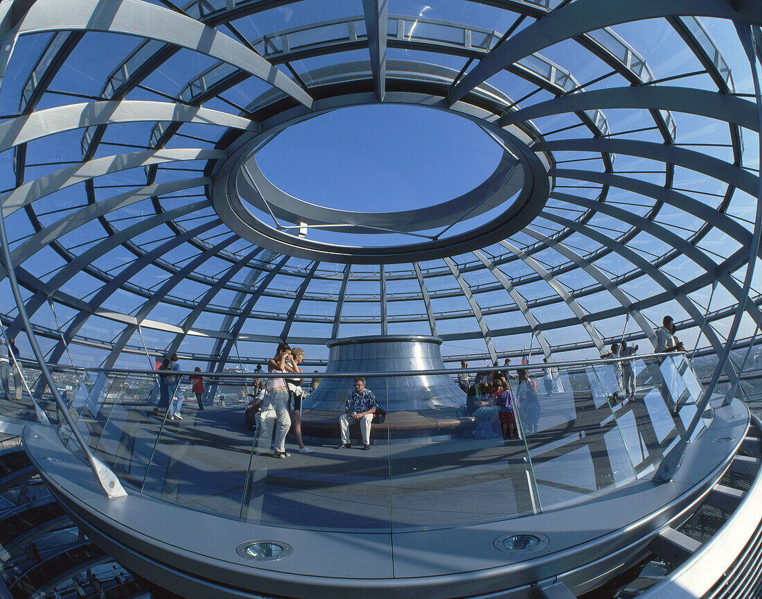 Berlin, Reichstag, dome by Norman Forster, interieur