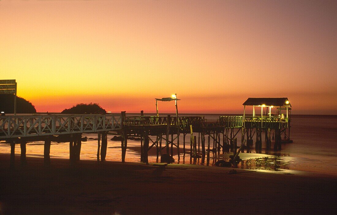 Jetty at sunset, Playa Coco, Costa Rica