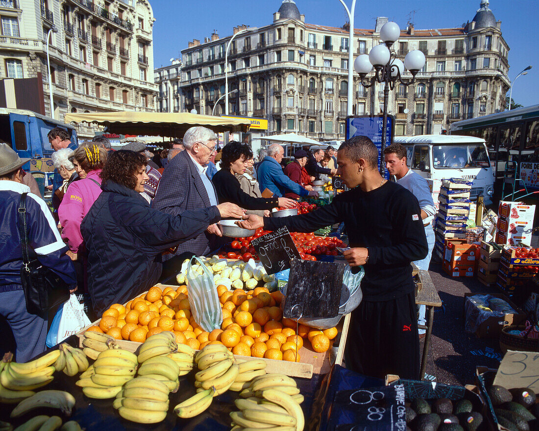 Früchtestand, französische Riviera, Nizza, Frankreich