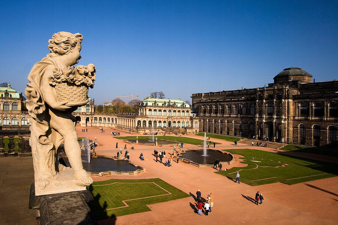 Skulptur, Überblick, Sachsen, Zwinger, Dresden, Deutschland