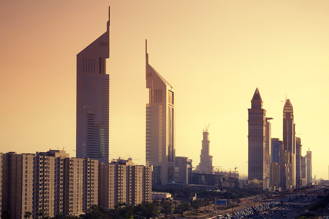 Dubai Sheikh Zayed Road Silhouette