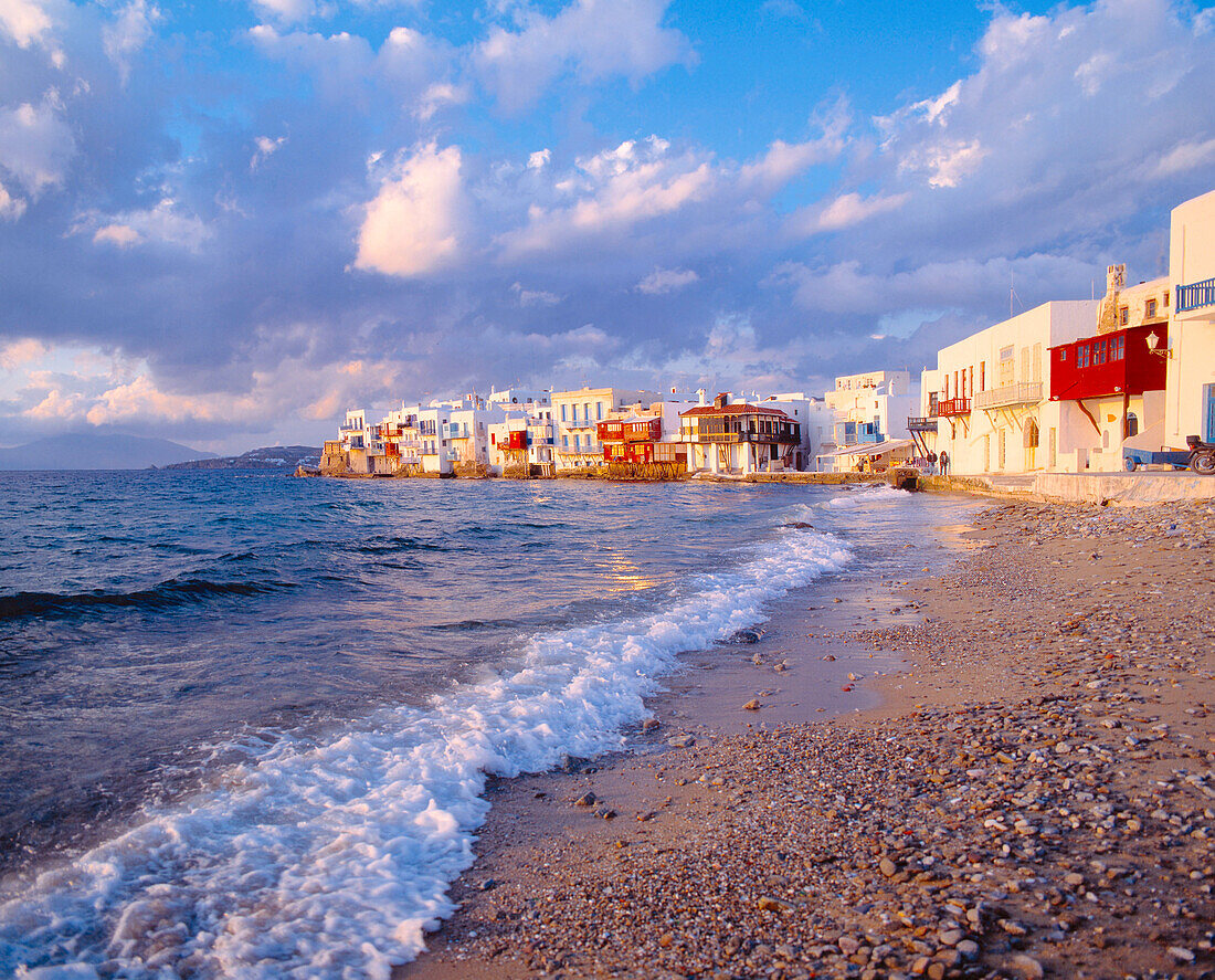 Griechenland, Kykladen, Mykonos Stadt, Strand, Klein Venedig