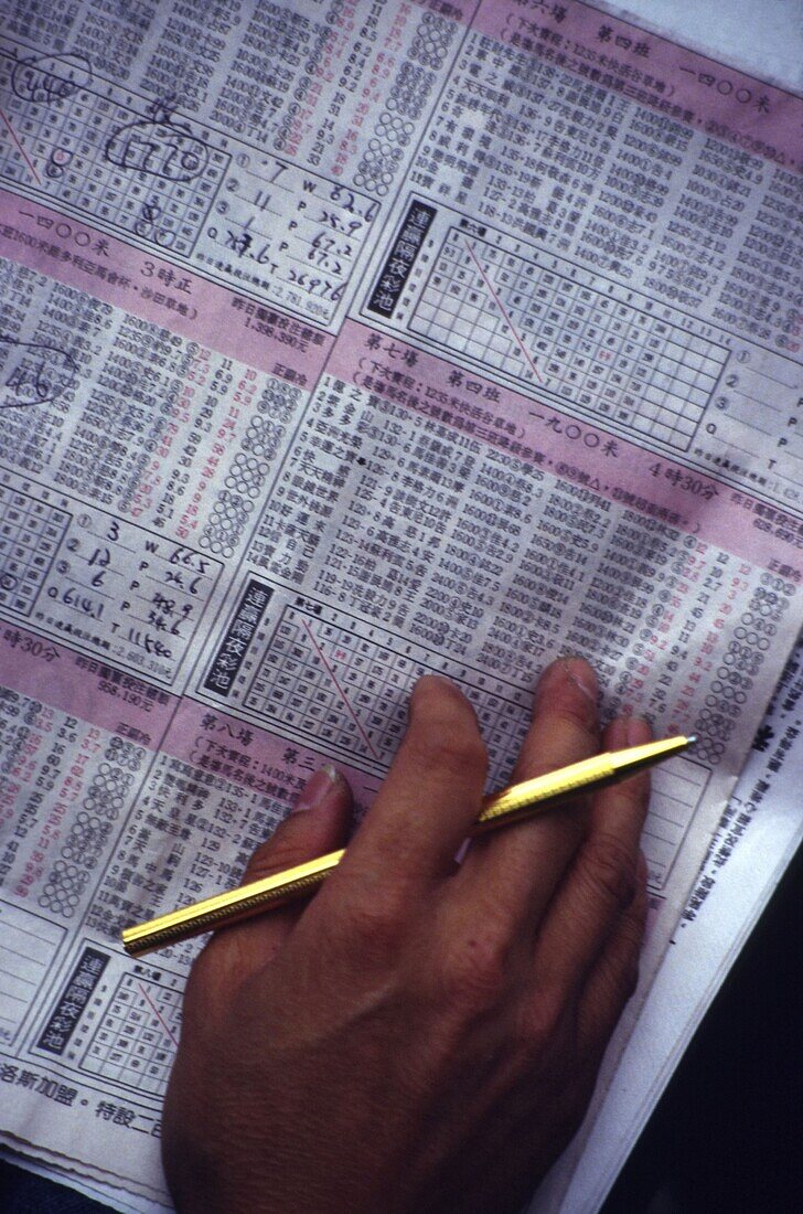 Bets, horse race, Happy Valley, Hong Kong, China