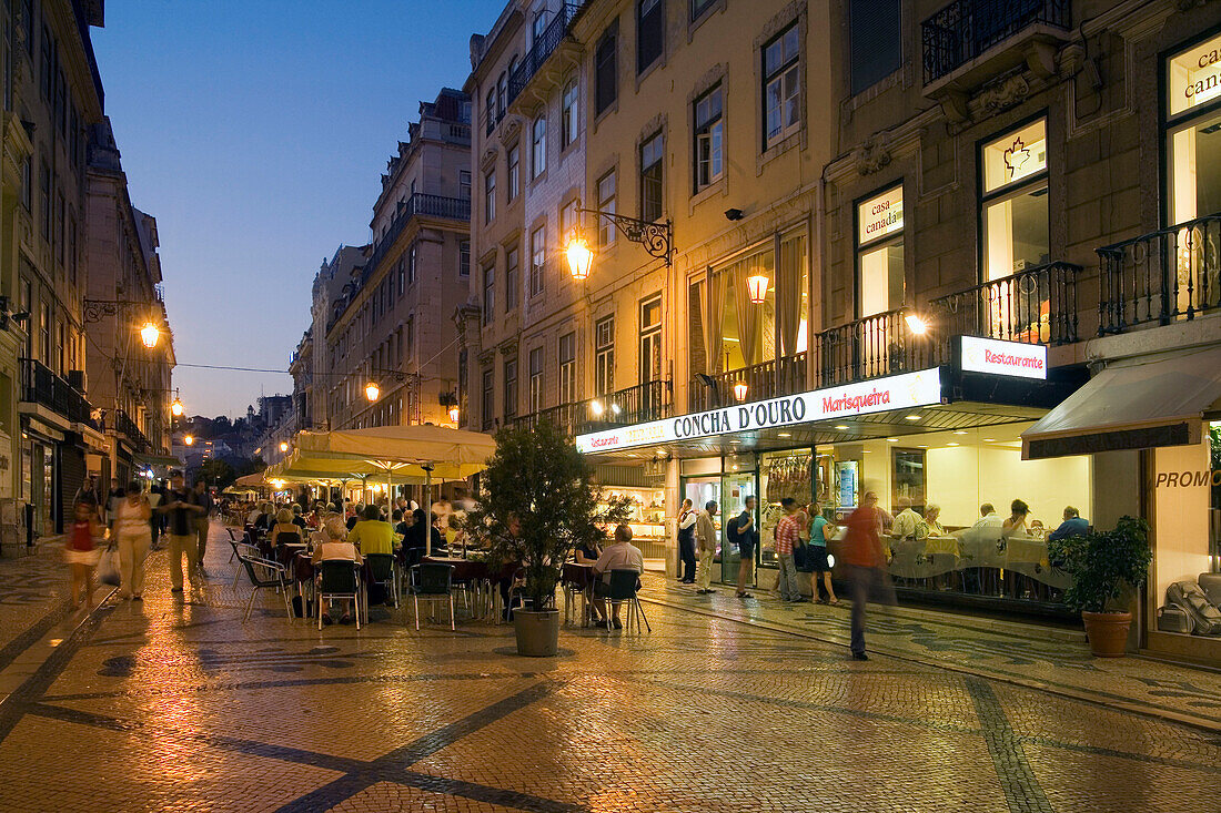 Rua Augusta with Triumphal Arch, Praca do Comercio, Baixa, Lisboa, Portugal