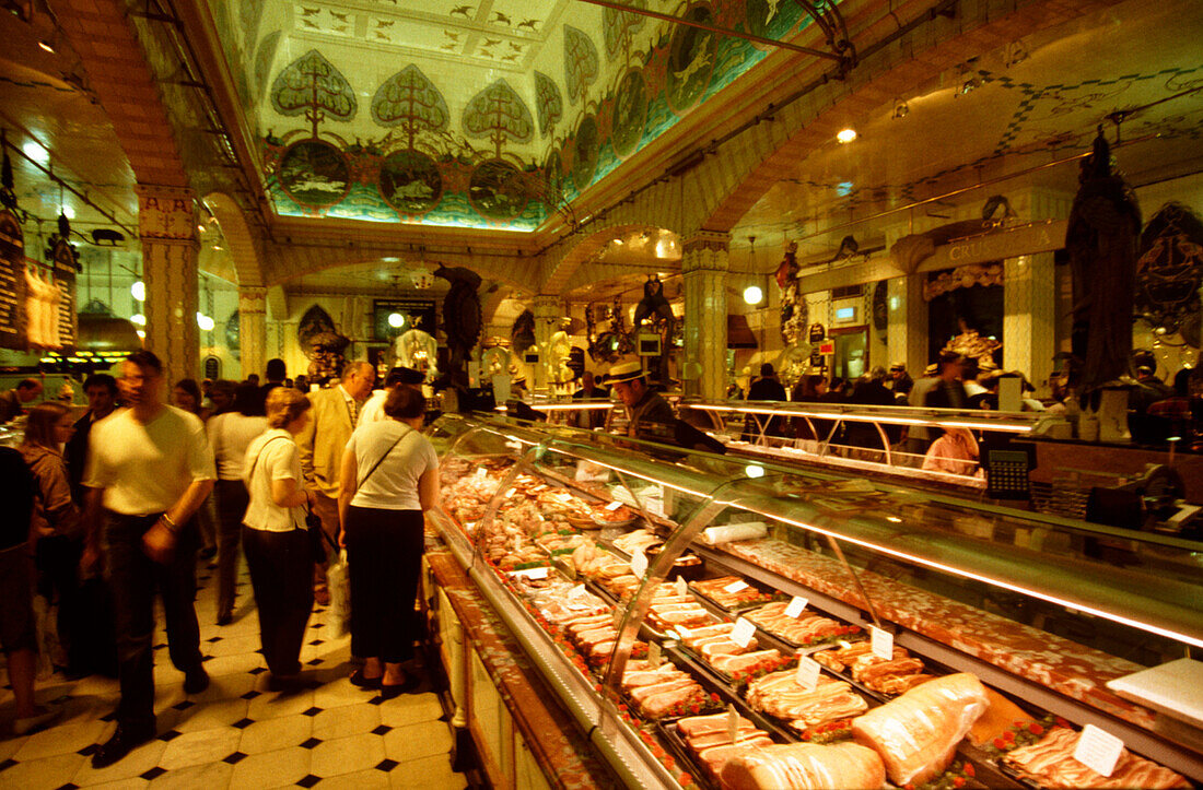 Harrods warehouse, delicatessen trade, London, England