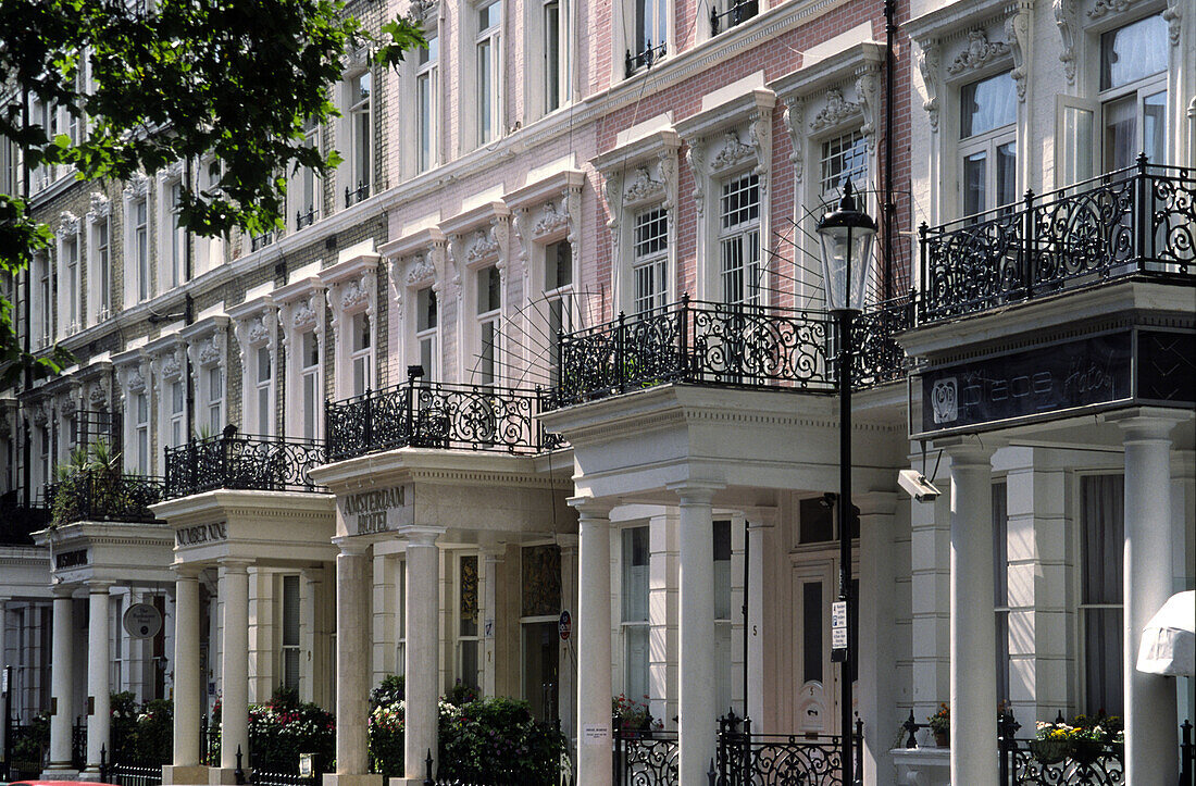 Typische Architektur, Amsterdam Hotel, Süd Kensington, London