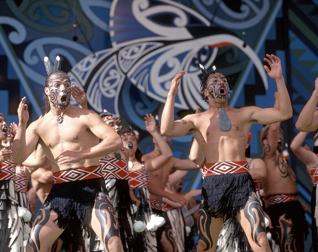 Sing und Tanz Performance, Rotorua Arts Festival, Nordinsel, Neuseeland