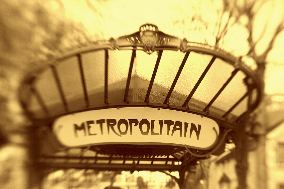 Paris France Metro Abbesses Metropolitan sign art nouveau
