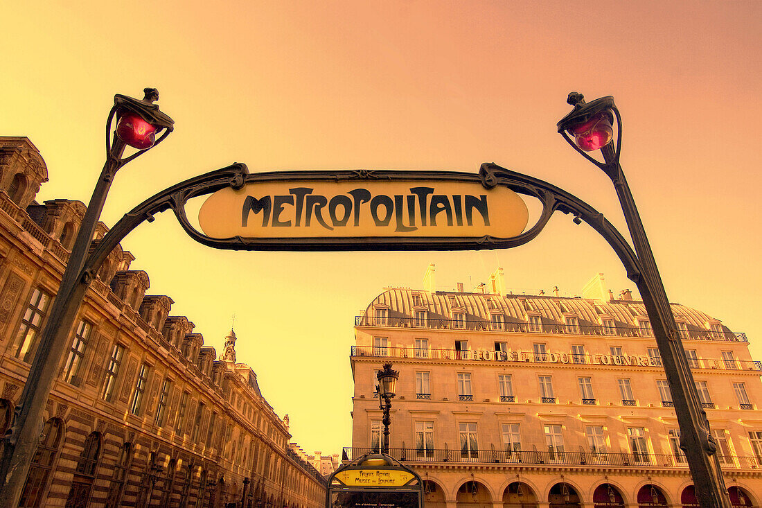 France Paris  Metro entrance  sign art nouveau