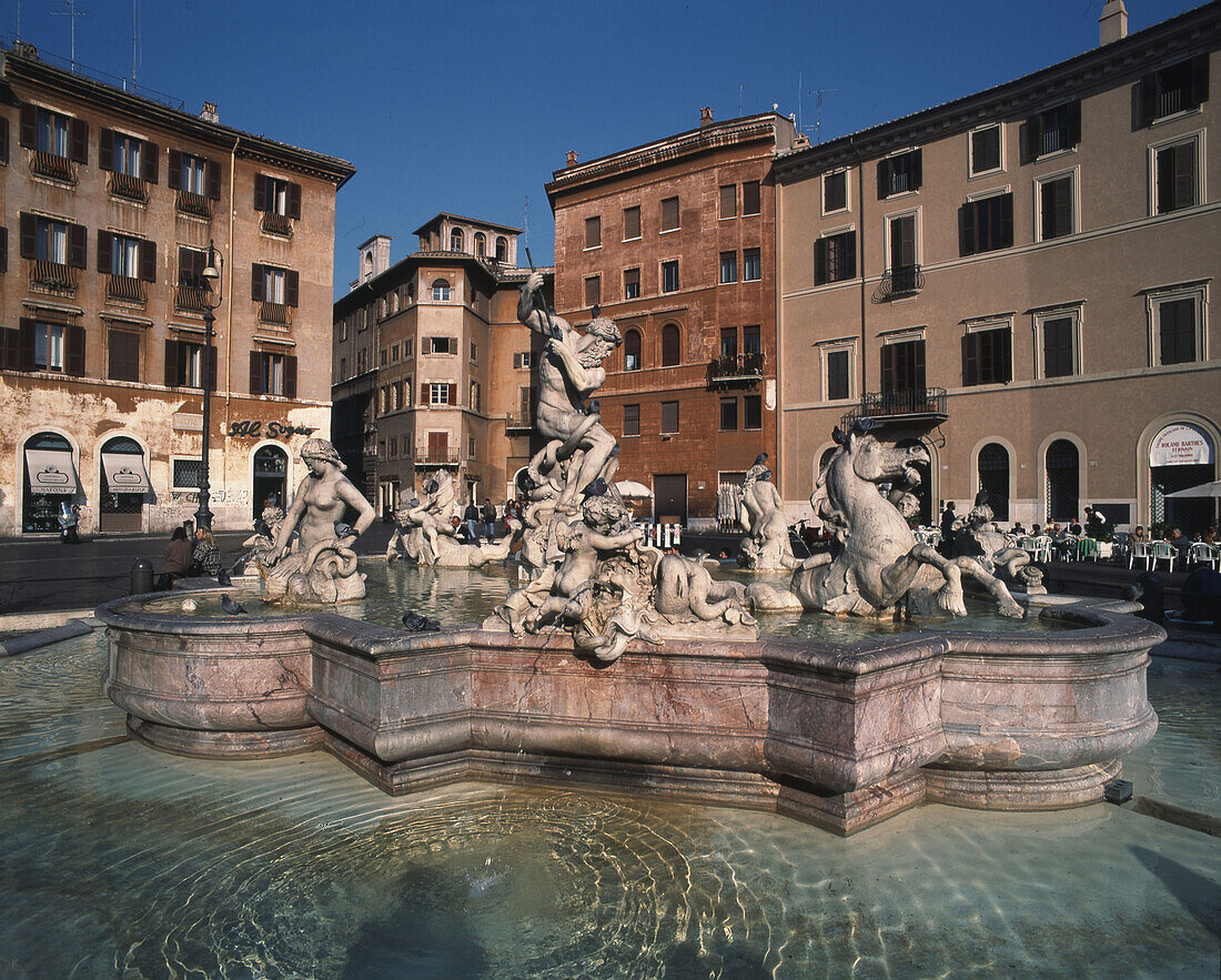Rome, Piazza Navona, Fountain by Bernini