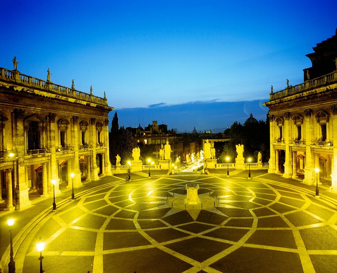 Dusk over Campidoglio, Capitol, Rome, Italy