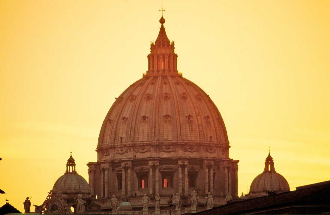 Rom, Petersdom, Kuppel, Sonnenuntergang