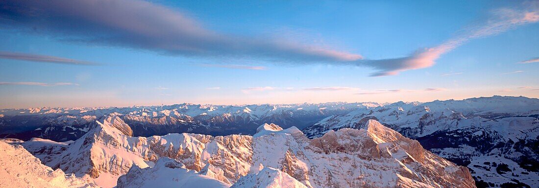 Panoramic view from Saentis, Alpenzell, Switzerland
