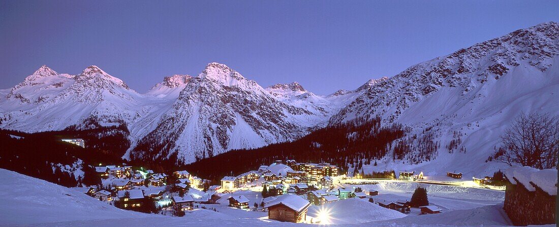 Schweiz, Graubünden, Arosa, Winterlandschaft, Panorama