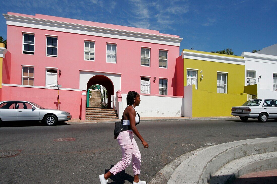 Südafrika, Kapstadt, Bo Kaap, farbige Häuser