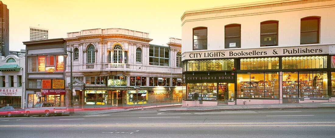 Buchhandlung, Licht, San Francisco, USA