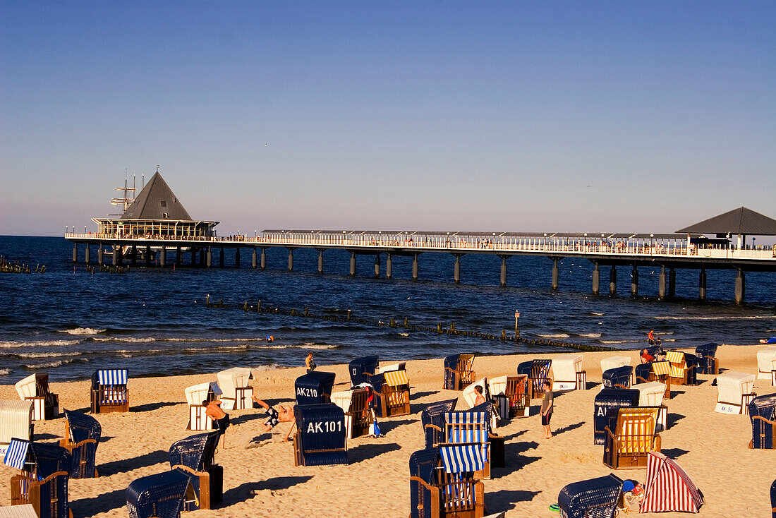 Usedom, Heringsdorf,  beach chairs, wind shelter