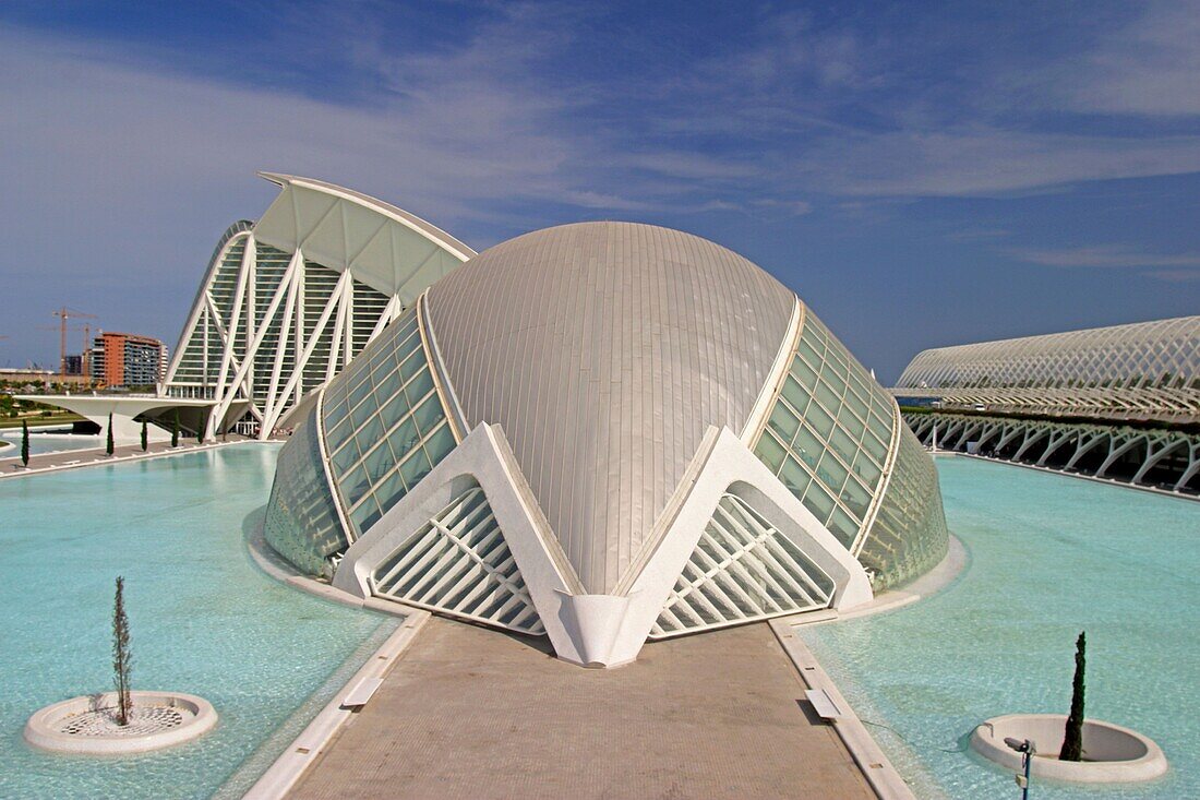 Spain, Valencia, City of sciences and arts by architect Santiago Calatrava