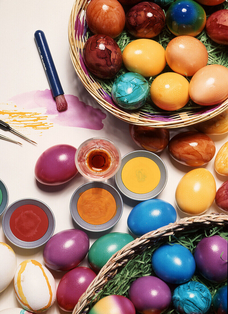 Colored easter eggs