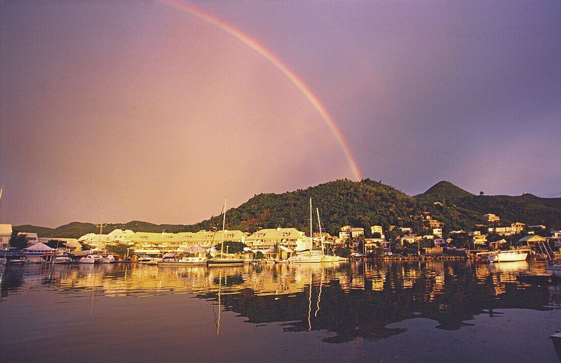 Carribean St,  Martin, French West Indies , Marigot, rainbow