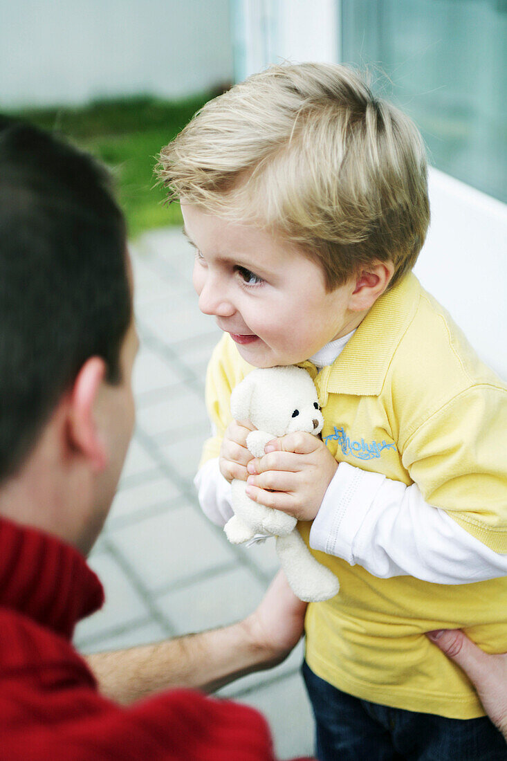 Father talking with his son