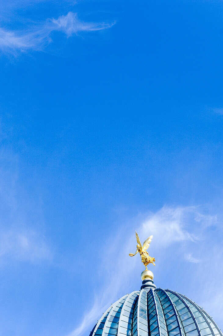 Golden angle on cuppola of the University of Visual Arts, Dresden, Saxony, Germany