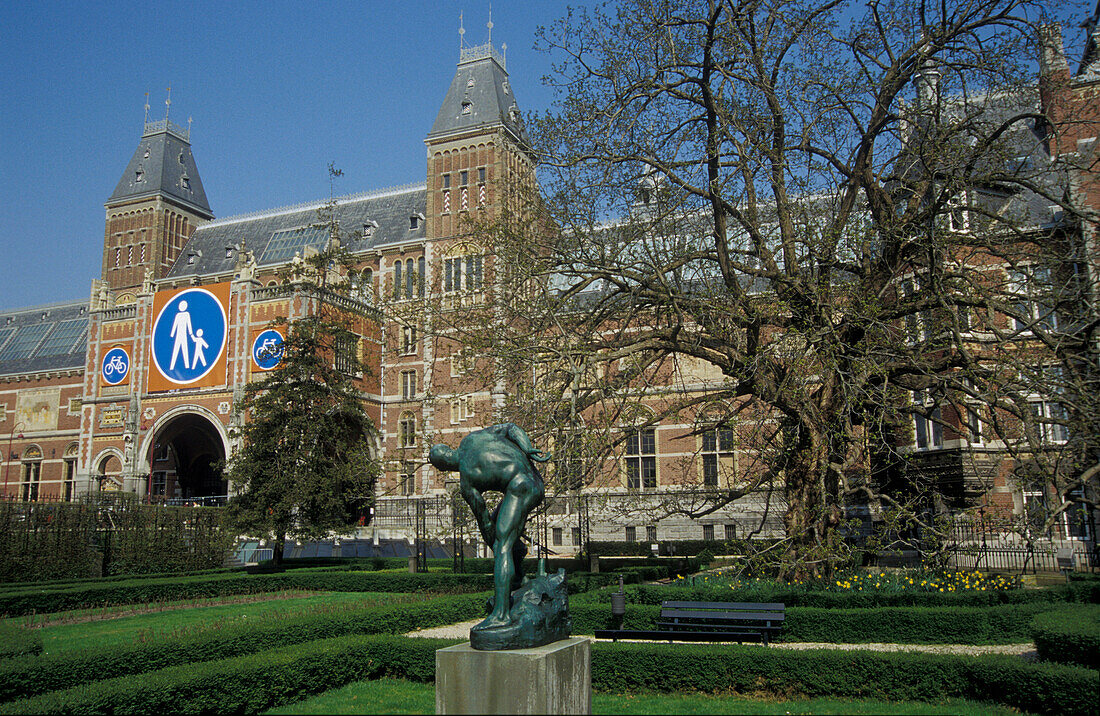 Museumsplein with Rijksmuseum, Amsterdam, Holland, Netherlands
