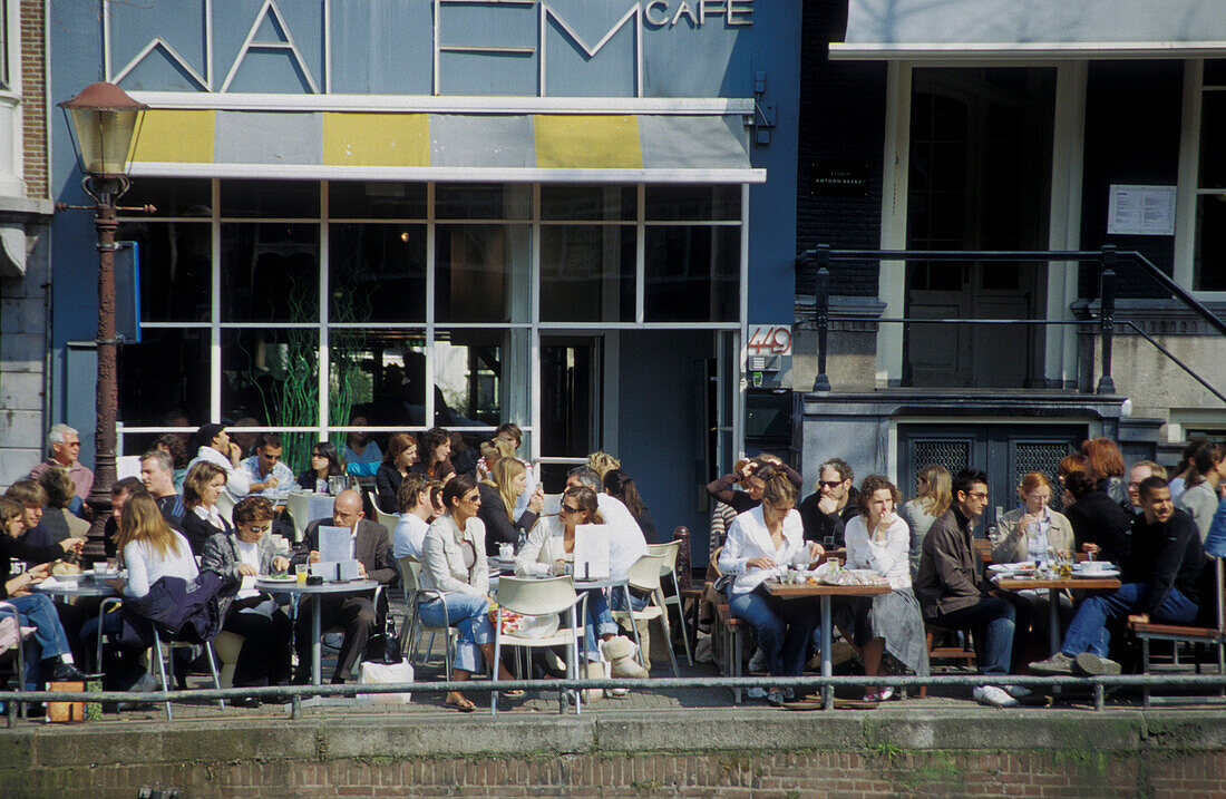 Streetcafe at Keizersgracht, Amsterdam, Netherlands, Europe