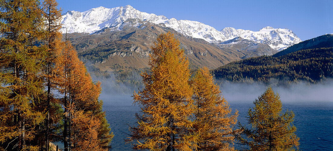 Lake Silvaplana near St. Moritz, Grisons, Switzerland